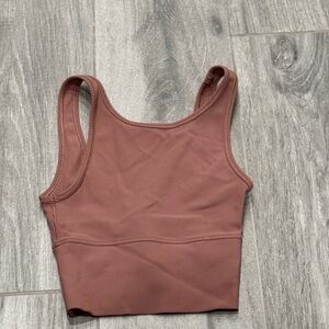 Lululemon Dusty Rose power pivot Ribbed Crop Tank Top- 2